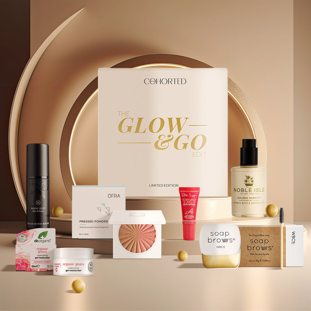Cohorted, Glow & Go Beauty Box, Limited Edition, Cosmetics, Makeup, Skincare, Bodycare, Luxury, exclusive, UK, Gifts, gift for her