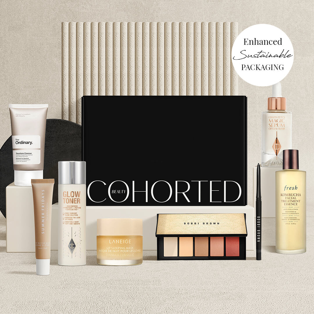 Cohorted, Subscription, beauty box, sustainable, packaging, luxury, no.1, , beauty, cosmetics, skincare, makeup, haircare, edit, gift