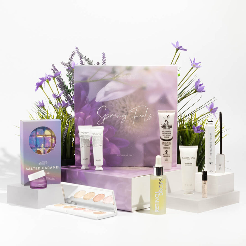 Cohorted, Spring Feels, Limited Edition, Beauty, Box, Luxury, Gift, UK, Miss Patisserie, OFRA, Rodial, Ole Henriksen,Juan, Jorgobe, Dr Paw Paw, Goldfield and Banks 