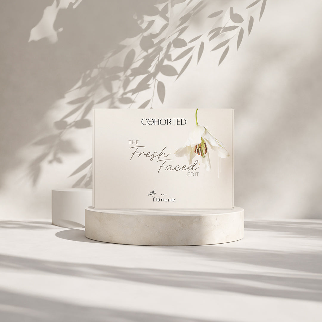 Flânerie Skincare Fresh Faced Beauty Box by Cohorted luxury skincare gift box