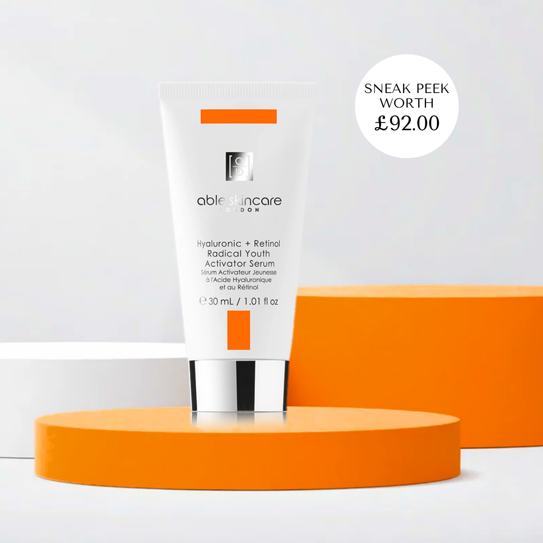 Cohorted Subscription Beauty Box - Cohorted - Be You Be Beautiful, Able skincare, the skin detox, subscription, beauty, skincare, value, UK, Hyaluronic + Retinol Radical Youth Activator Serum