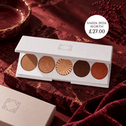 Cohorted Beauty subscription gift box with assorted luxury skincare and makeup products in elegant packaging.