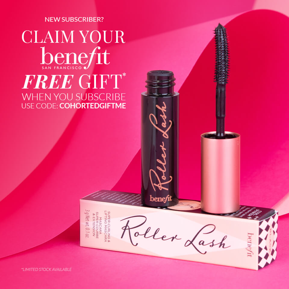 Cohorted, Beauty Box Subscription UK, FREE gift, with purchase, Benefit, Roller Lash Mascara, Beauty