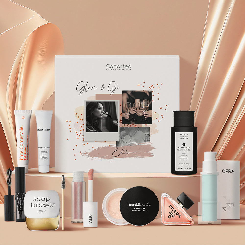 Cohorted, Beauty Box, Glam & Go, edit, luxury, exclusive, cosmetics, skincare, haircare, bodycare, gift, gifts, UK