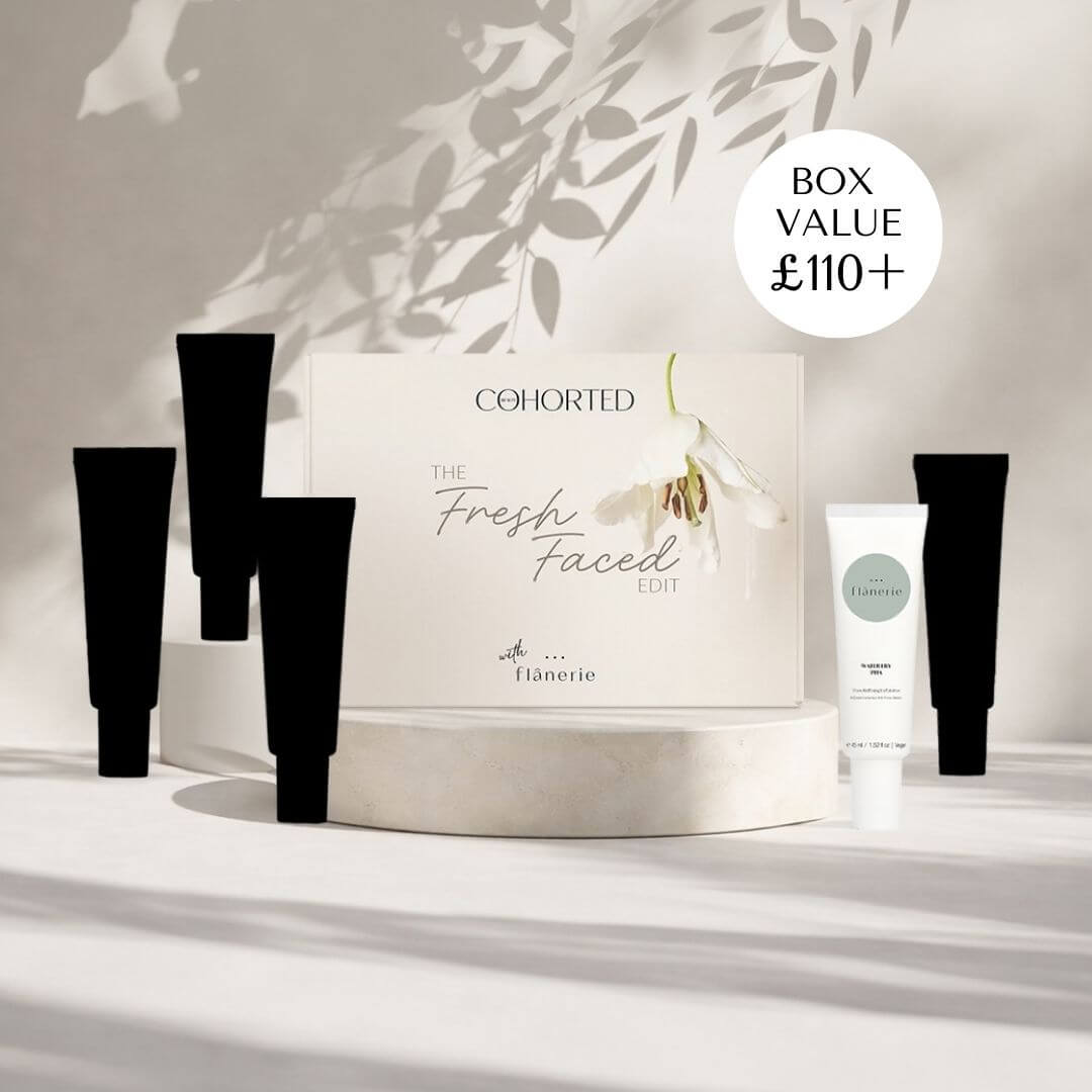Cohorted, Subscription, Beauty, Box, Luxury, Skincare, Haircare, Makeup, Beauty, Cosmetics, Premium, Voted No1, Gift, UK, flanerie, fresh faced, april